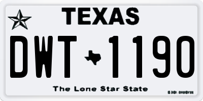 TX license plate DWT1190