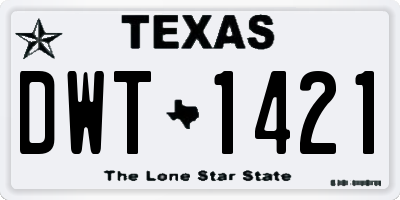 TX license plate DWT1421