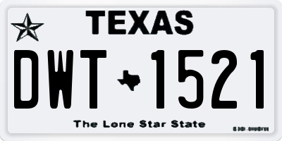 TX license plate DWT1521