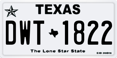 TX license plate DWT1822