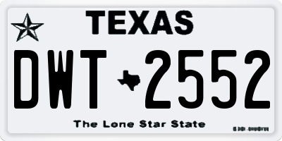 TX license plate DWT2552