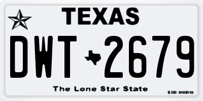 TX license plate DWT2679