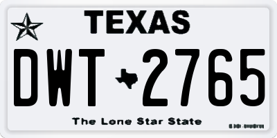 TX license plate DWT2765