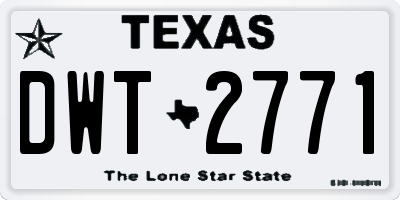 TX license plate DWT2771