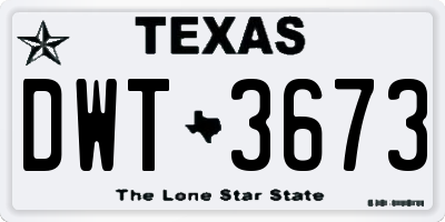 TX license plate DWT3673