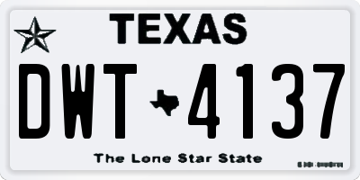 TX license plate DWT4137