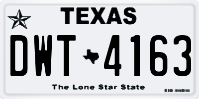 TX license plate DWT4163