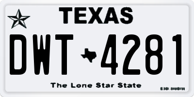 TX license plate DWT4281