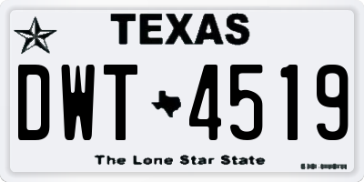 TX license plate DWT4519