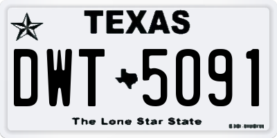 TX license plate DWT5091