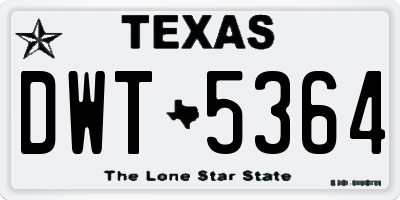 TX license plate DWT5364