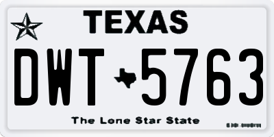 TX license plate DWT5763
