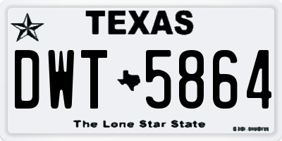 TX license plate DWT5864