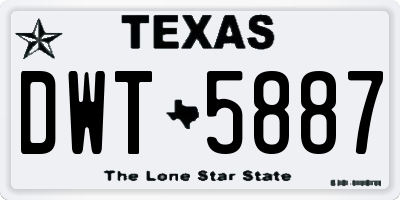 TX license plate DWT5887