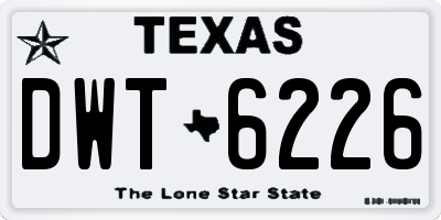 TX license plate DWT6226