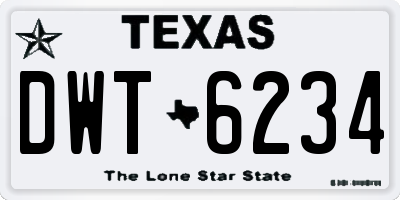 TX license plate DWT6234
