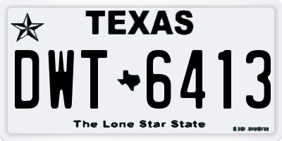 TX license plate DWT6413