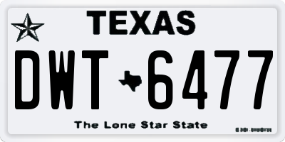 TX license plate DWT6477
