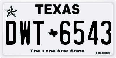 TX license plate DWT6543