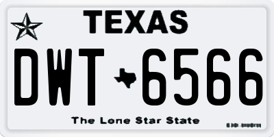 TX license plate DWT6566