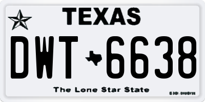 TX license plate DWT6638