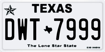 TX license plate DWT7999