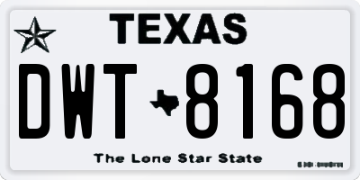 TX license plate DWT8168