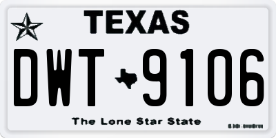 TX license plate DWT9106