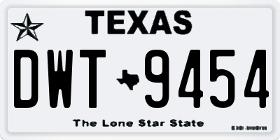 TX license plate DWT9454