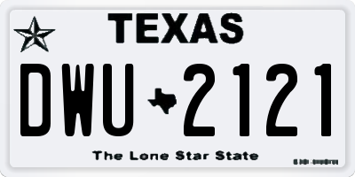 TX license plate DWU2121
