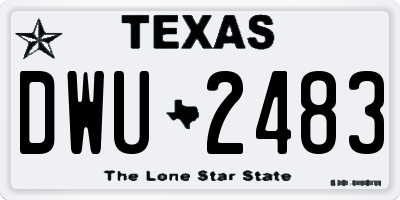 TX license plate DWU2483