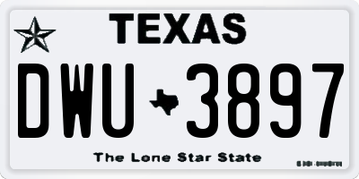 TX license plate DWU3897