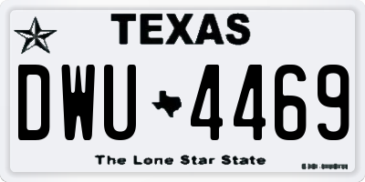 TX license plate DWU4469