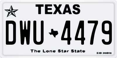TX license plate DWU4479