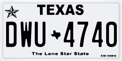 TX license plate DWU4740