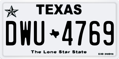 TX license plate DWU4769