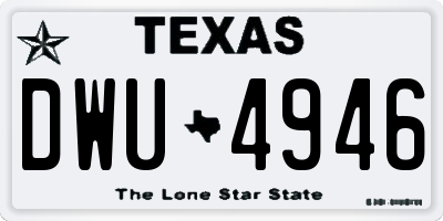 TX license plate DWU4946