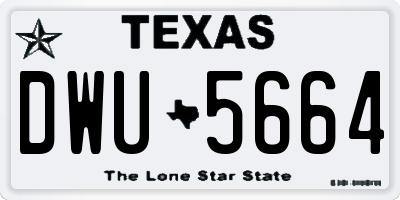 TX license plate DWU5664
