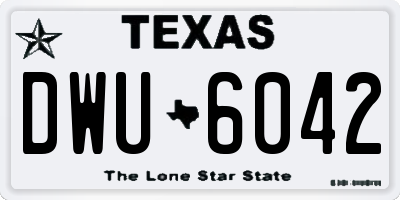 TX license plate DWU6042