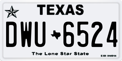 TX license plate DWU6524