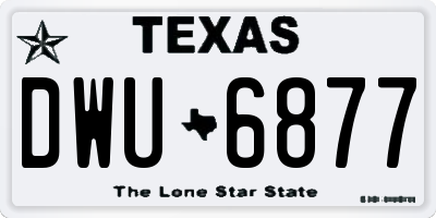 TX license plate DWU6877
