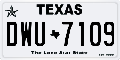 TX license plate DWU7109