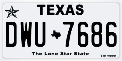 TX license plate DWU7686