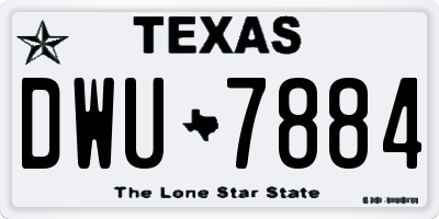 TX license plate DWU7884