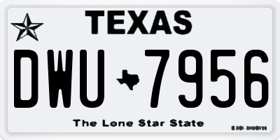 TX license plate DWU7956
