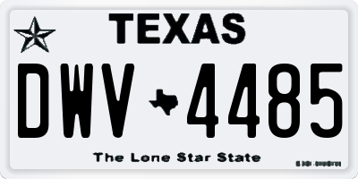 TX license plate DWV4485