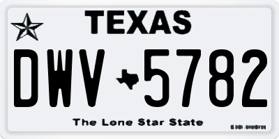 TX license plate DWV5782
