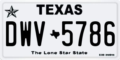 TX license plate DWV5786