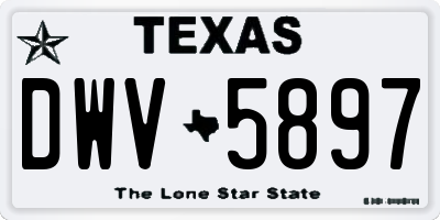 TX license plate DWV5897