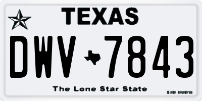 TX license plate DWV7843